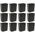 thumbnail image 4 of 7 Gallon / 28 Quart Space Saving Trash Wastebasket, Fits Under Desk and Small, Narrow Spaces in Commercial, Kitchen, Home Office, and Dorm, Easy to Clean, Black (Pack of 12), 4 of 8