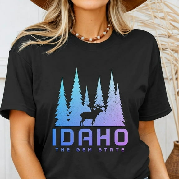 Idaho Shirt the Gem State Tshirt Vintage Retro Moose Nature Lover Tee Hiking Hiker Gift T-shirt