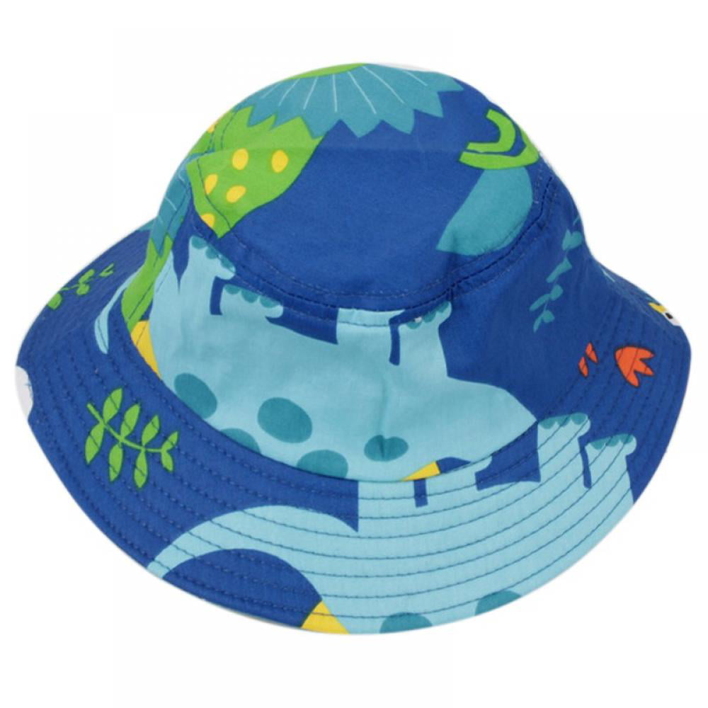 Summer Baby Hat Cotton Reversible Baby Bucket Cap Cartoon Travel Beach Sun Hat 