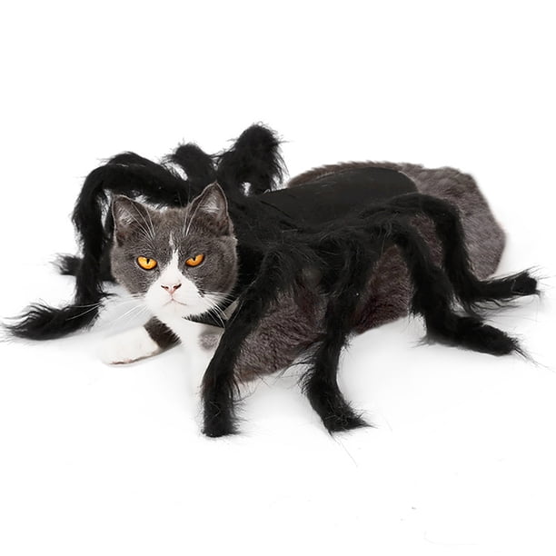Disfraz de araña para mascota, disfraz de Halloween para mascota, disfraz de araña de peluche para perro, gato y simulación de terror