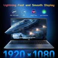 thumbnail image 5 of 15.6 FHD High-Performance Laptop Computer, Intel N100 Processor (Up to 3.4GHz), 16GB RAM, 512GB SSD, Backlit Keyboard, Fingerprint, WiFi 6, Win 11 (Silver), 5 of 9