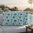 thumbnail image 6 of 2 Pack Outdoor Waterproof Throw Pillows, Ombre Turquoise Wild Flower Decorative Rectangle Pillow Case Patio Pillows for Chair Couch Sofa 20x12in, 6 of 9