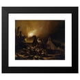 thumbnail image 2 of Egbert van der Poel 14x12 Black Modern Framed Museum Art Print Titled - Massers in Front of a Burning Village, 2 of 5