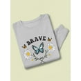 thumbnail image 3 of Wild Butterflies And Daisies Sweatshirt Women -Image by Shutterstock, Female x-Large, 3 of 4