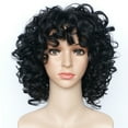thumbnail image 2 of Clearance 2024!Human Hair Wig Women's Short Curly Hair Mixed With Golden Headband Suitable For Women's Wigs Blonde Wig High Temperature Silk Black Brown Wig Headband Wigs, 2 of 6