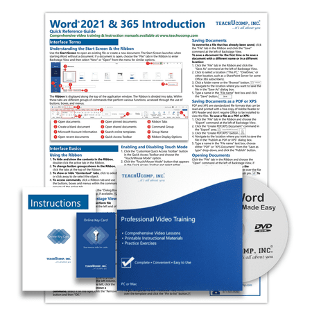 Learn Word for Microsoft 365 Deluxe Training Tutorial- Video Lessons, PDF Instruction Manual, Quick Reference Software Guide for Windows by TeachUcomp, Inc.