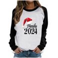 thumbnail image 2 of WXLWZYWL Ugly Christmas Sweatshirts for Women Long Sleeve Fitted Tops Raglan Shoulder Round Neck Blouses Patchwork Pullover, 2 of 4