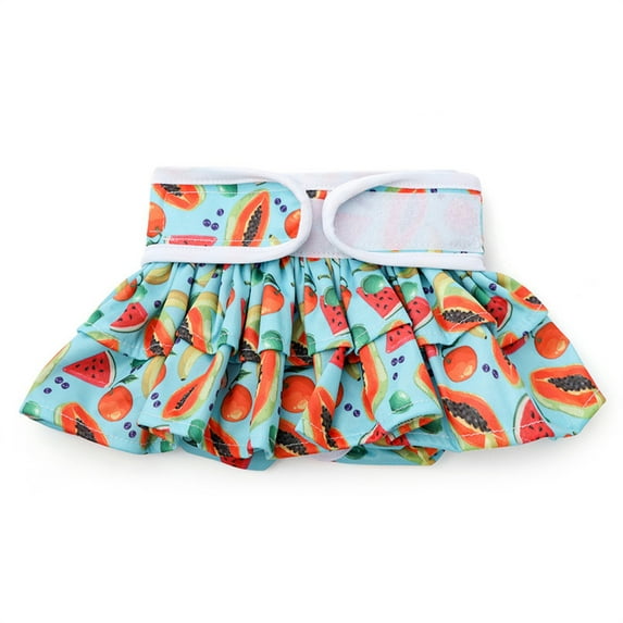 Zeeyh Washable Female Dog Diapers Absorbent Reusable Female Dog Diapers with Heat for Absorbent Dogs and Cute Puppy Diapers for Dogs with Heat or Excitable Urination,tropical fruit L