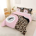 thumbnail image 2 of Castle Fairy Sport Billiards Queen Comforter Set 3 Pieces, Retro Cheetah Print Comforter Sets Queen, Brown Pink White,Pink Reversible,1 Comforter and 2 Pillowcases, 2 of 6