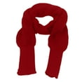 thumbnail image 4 of Prolriy Shawl Wraps for Women Utrum Knitted Cable Wrap for Women Cropped Sweater Womens Wrap Sweater Knitted Scarf with Sleeves Knitted Wrap Sweaters for Women Red2 A, 4 of 4