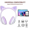 thumbnail image 6 of TCJJ Kids Headphones, Cat Ear Wireless Headphones, LED Light Up Kids Bluetooth Headphones Over On Ear w/Microphone for Phone, 6 of 6