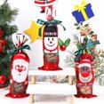 thumbnail image 2 of Funda de punto de Papá Noel para botella de vino, alce, muñeco de nieve, vino tinto, champán, paño para botella, decoración de Feliz Navidad, Feliz Año Nuevo, 2024, 2 of 5
