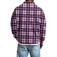 thumbnail image 4 of Nokdvo Waffle Knit Polo Shirt for Men Long Sleeve Collared Shirt Button Up Textured Knit Golf Shirts Plaid Slim Fit Fashion Winter Classic Comfort Clothing,Light Purple L, 4 of 4