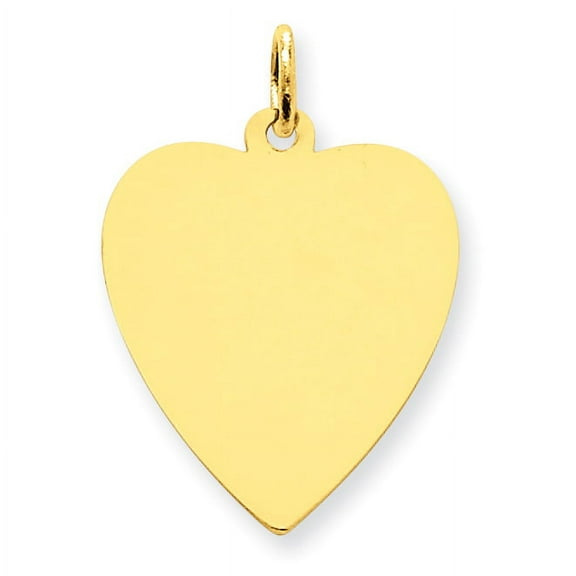 FJC Finejewelers 14k Yellow Gold Plain .013 Gauge Engravable Heart Disc Charm