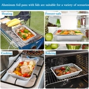 Treamon Aluminum Pans with Lids, Disposable Tin Foil Pans 8.5 x 6 50 Count