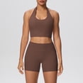 thumbnail image 4 of Gamivast Gym Sets for Women 2 Piece Halter Neck Crop Top & Shorts Workout Outfits High Waist Yoga Activewear Running Sports Fitness Matching Suits, 4 of 5