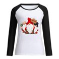 thumbnail image 5 of RKSTN Chandail pour Femmes de Noël à Col Rond, Chandail Imprimé du Père Noël, Manches Longues, Blouse Régulière à Empiècements, 5 of 5