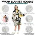 thumbnail image 5 of Wearable Oversized Blanket,Pioneer Flower Floral Print Pattern Wearable Blanket Hoodie for Adults,Cozy Hooded Blankets with Super Pockets,Super Warm Fuzzy Pullover for Women & Men, 5 of 6