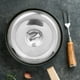 thumbnail image 3 of 3 tapas redondas universales de metal de acero inoxidable para alimentos occidentales y carnes., 3 of 8