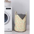 thumbnail image 3 of Spring Laundry Bag, Tulips with Fresh Leafage Botanical Seasonal Flora on Ivory Background, Basket with Handles Drawstring Closure for Laundromats, 13" x 19", Ivory Coral and Green, by Ambesonne, 3 of 4