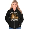 thumbnail image 4 of Haunted House Upstairs Halloween Zip Up Hoodie Men's Women's Brisco Brands S, 4 of 6