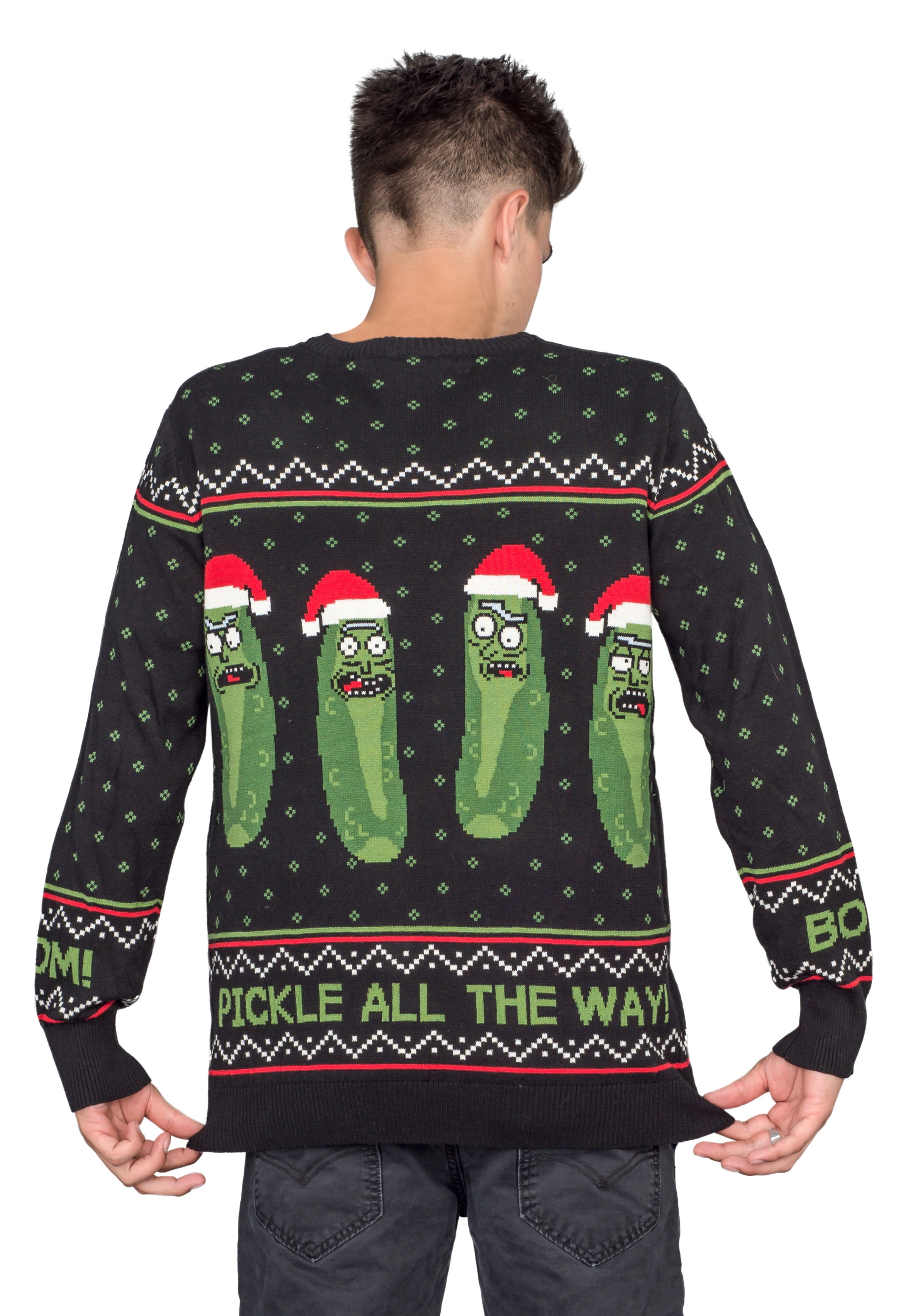 Picklerick Adult Ugly Christmas Sweater Ripple Junction Rick And Morty Boom Sweaters