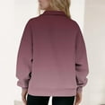 thumbnail image 4 of gbyLJF Women's Half Zip Hoodie Gradient Lapel Long Sleeve Pullover Sweatshirt Casual Quarter Zipper Hoodies, 4 of 5