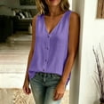 thumbnail image 6 of Perfectbot Women’s V-Neck Sleeveless Button-Down Tank Top – Lightweight Flowy Summer Blouse for Beach & Casual Wear, 6 of 6