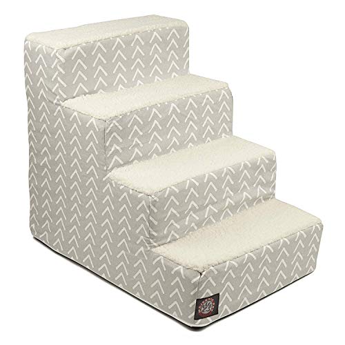 Majestic Pet Portable Pet Stairs Soft Sherpa Steps Foam Feeling Steps for Dogs & Cats Dog