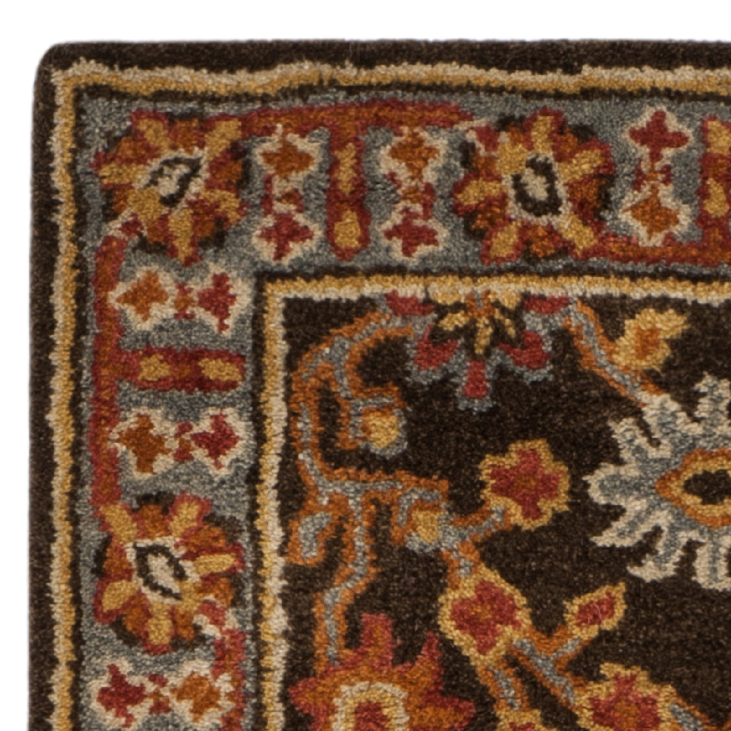 SAFAVIEH Heritage Genette Traditional Wool Runner Rug, Charcoal/Blue, 2'3" x 8'