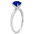 thumbnail image 2 of 0.5 ct Round Cut Simulated Blue Sapphire Solitaire 18K White Gold Womens Engagement Ring, 2 of 3