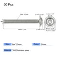 thumbnail image 2 of Uxcell M4 x 30mm 304 Stainless Steel Flanged Button Head Socket Cap Screws 50 Pack, 2 of 5