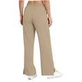 thumbnail image 4 of Mifsaly Sun Protection Pants Women Upf50+ Wide Leg Beach Pant Drawstring Lightweight Travel Quick-Dry Lounge Trousers with Pockets Khaki, 4 of 8