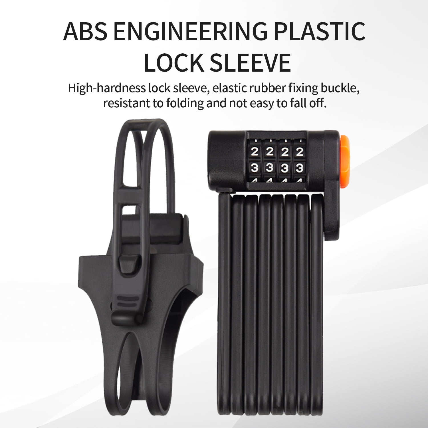 Quanmin Heavy Duty Bicycle Security Combination Chain Lock with 8 High Security Hardened Metal Mountain Bike Code Lock Folding Bike Lock with 4 Password Anti-Theft Black