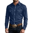 thumbnail image 3 of SHTXOZHI Mens Dress Shirts Long Sleeve Collar Button Down Open Front Business Casual Shirts Solid Color Party Wedding Tops, 3 of 9