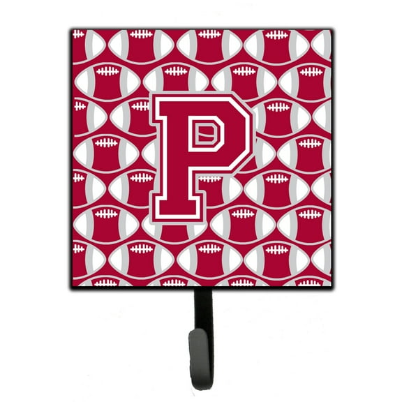 Letter P Football Crimson grey and white Leash or Key Holder