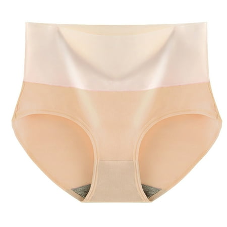 HCURIBAD Panties for Women Clearance Women s Plus Size High Waisted Tummy Panties Hip Wrap Triangle Panties Seamless Underwear Cotton Underwear No Show Underwear  1x Ladies Panty Beige 2XL