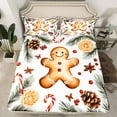 thumbnail image 2 of Homewish Kids Kawaii Gingerbread Man 4pcs Bed Sheets,Xmas Tree Leaves King Sheets,Merry Christmas Super Cozy Sheet Set,Lightweight Room Decor, 2 of 7