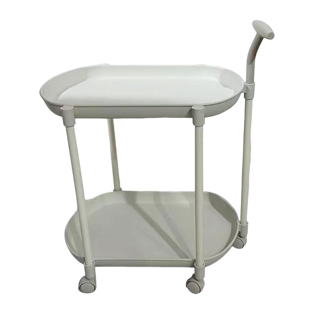Luzkey Service Cart Couch Side Table Decoration Minimalist Ergonomic Handle Storage Rack Heavy Duty for Office Warehouse Living Room White