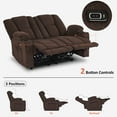 thumbnail image 6 of MCombo Power Loveseat Recliner w/ Massage USB Port for Living Room Brown Fabric 6025, 6 of 9