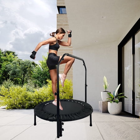 Deiokin 40" Foldable Mini Trampoline,Fitness Bouncer with Adjustable Handle,Suitable for Kids/Adults,Indoor/Outdoor Family Fitness,Maximum Weight Capacity 330lbs