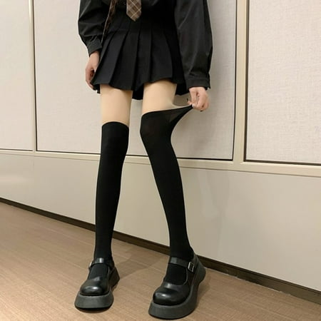 

Honrane Women Stockings Squat-proof Stockings Stay Cozy Stylish with These High Elasticity Solid Color Over Knee Length Stockings Perfect for Winter These