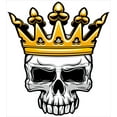 thumbnail image 3 of King Duvet Cover Set, Hand Drawn Crowned Skull Cranium with Coronet Tiara Halloween Themed Image, Decorative 3 Piece Bedding Set with 2 Pillow Shams, Queen Size, Orange and Pale Grey, by Ambesonne, 3 of 3