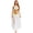 White, variant on Womens Belly Dance Set Shiny Sequins Crop Top with Flowy Skirt and Split Sleeves for Dance Competitions White S