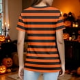 thumbnail image 4 of Womens Halloween Shirt Pumpkin Ghost Short Sleeve Spooky Tees Bat Skeleton Casual Crew Neck Tops L, 4 of 6