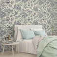 thumbnail image 3 of CHIHUT 17.7"x100" Purple Birds Floral Wallpaper Peel and Stick Vintage Peony Floral Leaf Removable Wallpaper Waterproof Floral Contact Paper for Cabinets Shelf Lines Self Adhesive Birds Wallpaper, 3 of 10