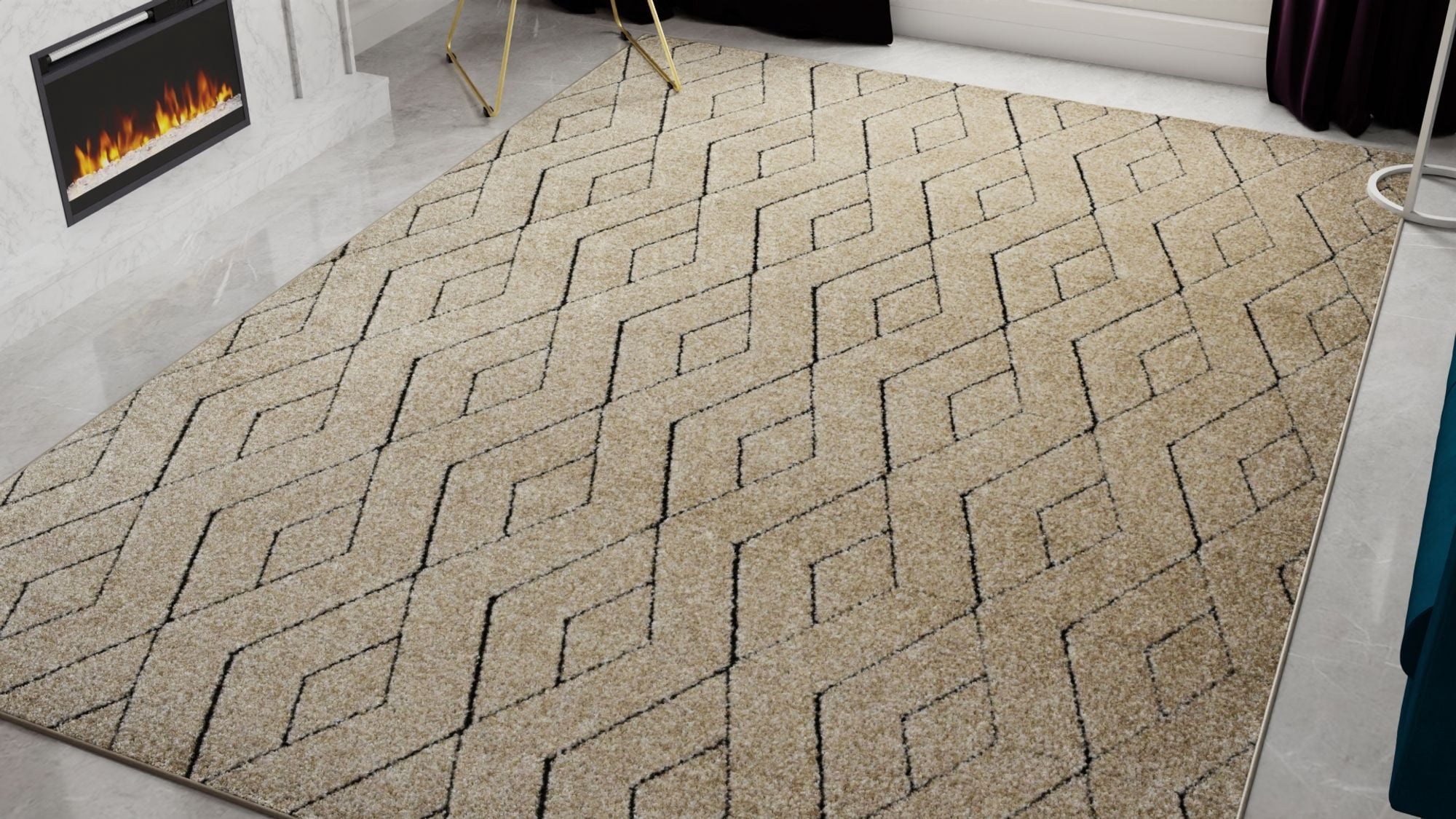 Rugs America Chanai CN10D Contemporary Geometric 5'0" X 7'0" Area Rug