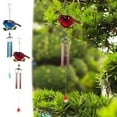 thumbnail image 4 of SATRINO Outdoor Red Cardinal Bird Wind Chimes, Indoor Stained Glass Metal Tubes Music Beautiful Windchimes Hanging for Room,Balcony,Window, Garden,Yard, Patio,Lawn Creative Home Decoration (Red), 4 of 8