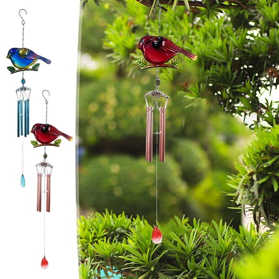 COM1950s Garden Decorations Outdoor,Wind Chimes Outdoor,Of Small Bird Garden Wind Chimes Metal Glass Painted Wind Chimes Suitable for Home Garden and Courtyard Decoration