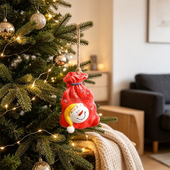 Cute Resin Christmas Tree Ornament – Mini Hanging Decor for Window Wreath Holiday Home, 2.9 Inch, Winter Scene Design